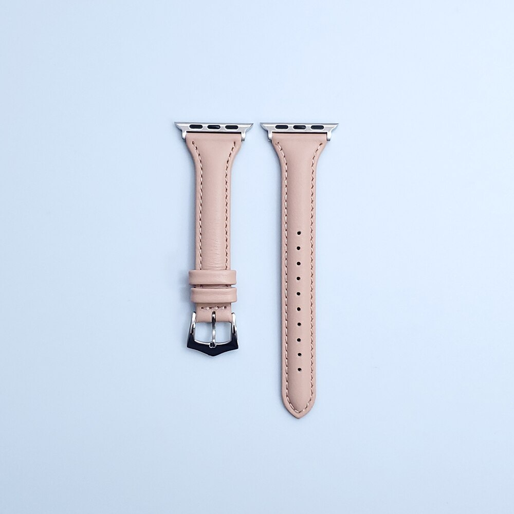 Dây Đeo Bằng Da Mỏng Kích Thước 40mm 38mm Dành Cho Đồng Hồ Thông Minh Iwatch 1 2 3 4 5 6 Se 44mm 42mm
