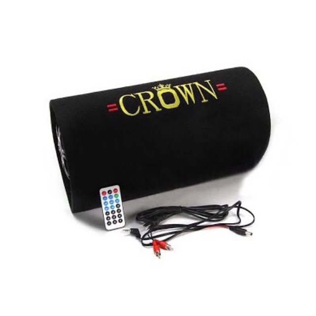 Loa Bluetooth Crown 6 Tròn Dạng Ống Chất Liệu Nỉ USB ,Bluetooth  - Loa Crom 6 Chạy Dòng điện 12V và 220v Phù Hợp Xe Hơi