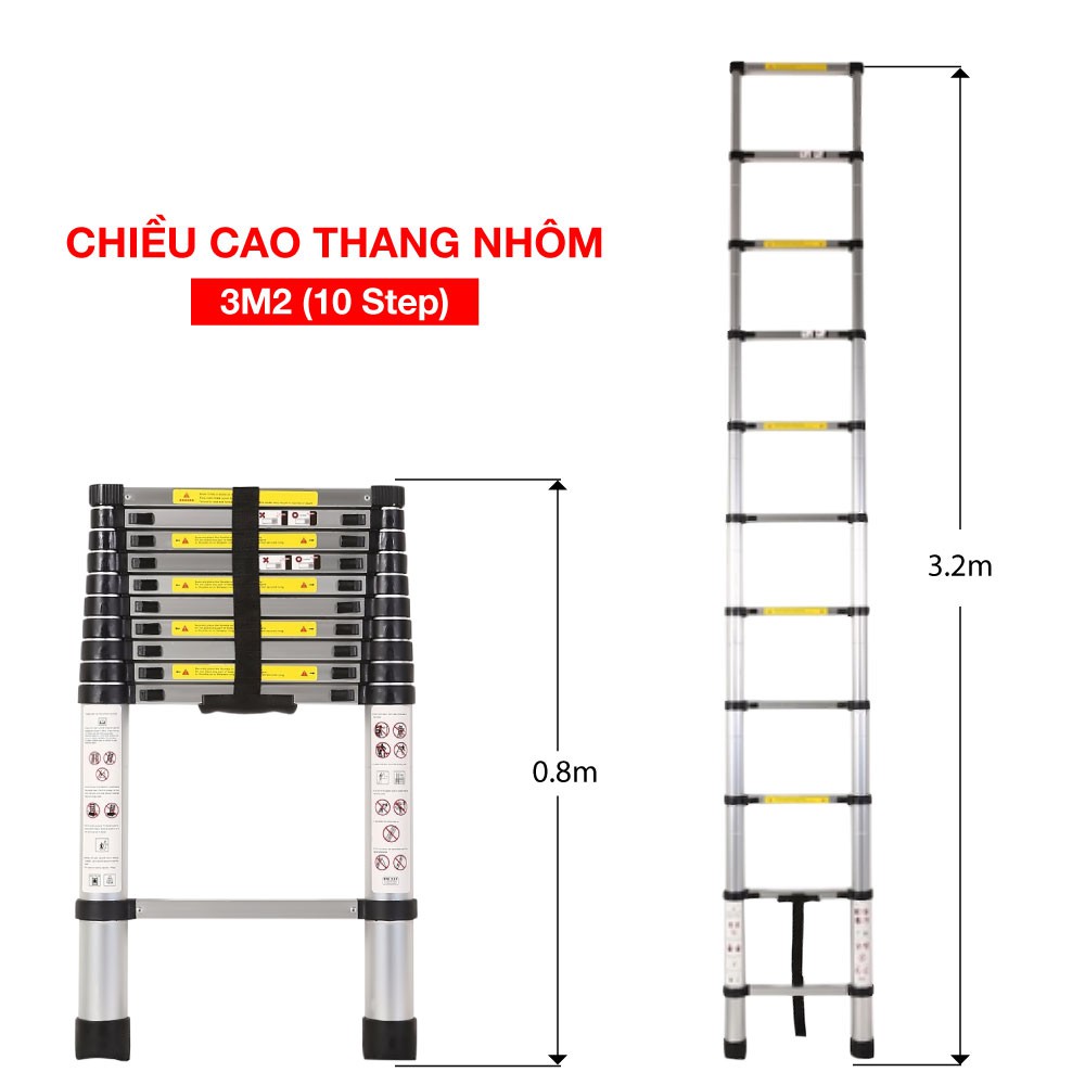 Thang nhôm 3.2m Korea Nhôm Co 8030 hợp Kim nhôm cao cấp 2019 lần đầu tiên có mặt tại việt nam