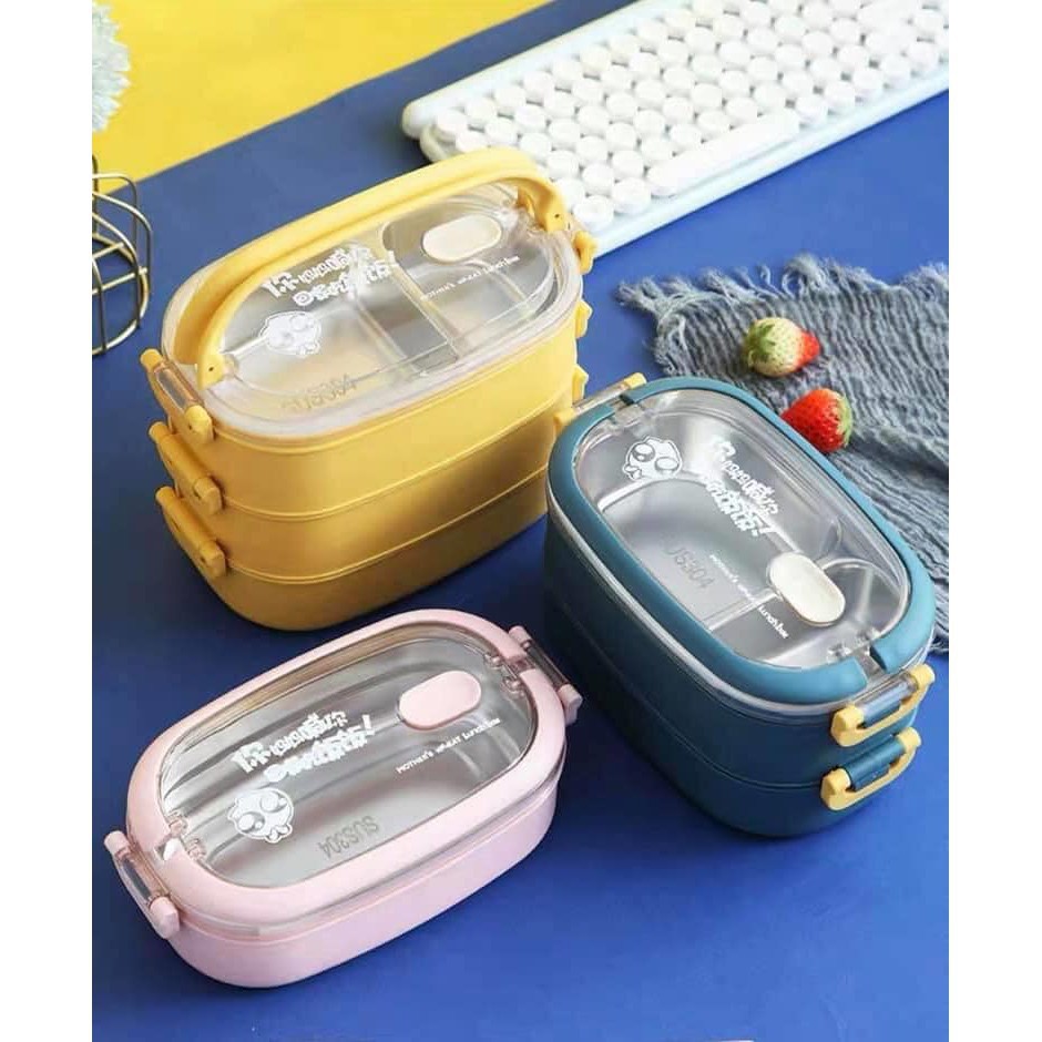 Hộp cơm văn phòng, INOX 304 cao cấp, giữ nhiệt, bảo quản thức ăn siêu tốt, 2 tầng lúa mạnh an toàn cho sức khỏe | BigBuy360 - bigbuy360.vn