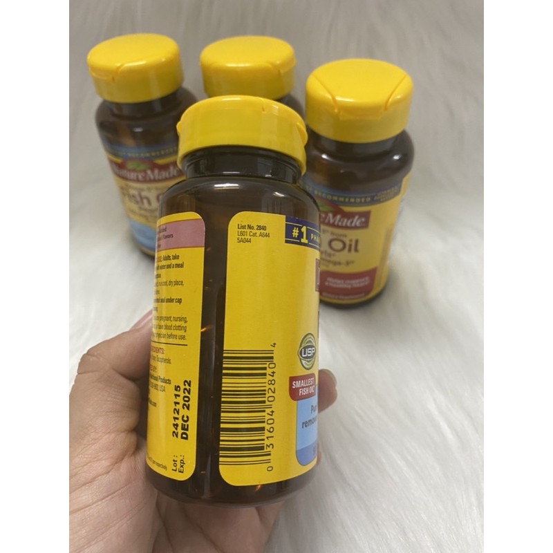 [HÀNG MỸ] Viên dầu cá Nature Made Fish Oil Mini Pearl 90 viên.