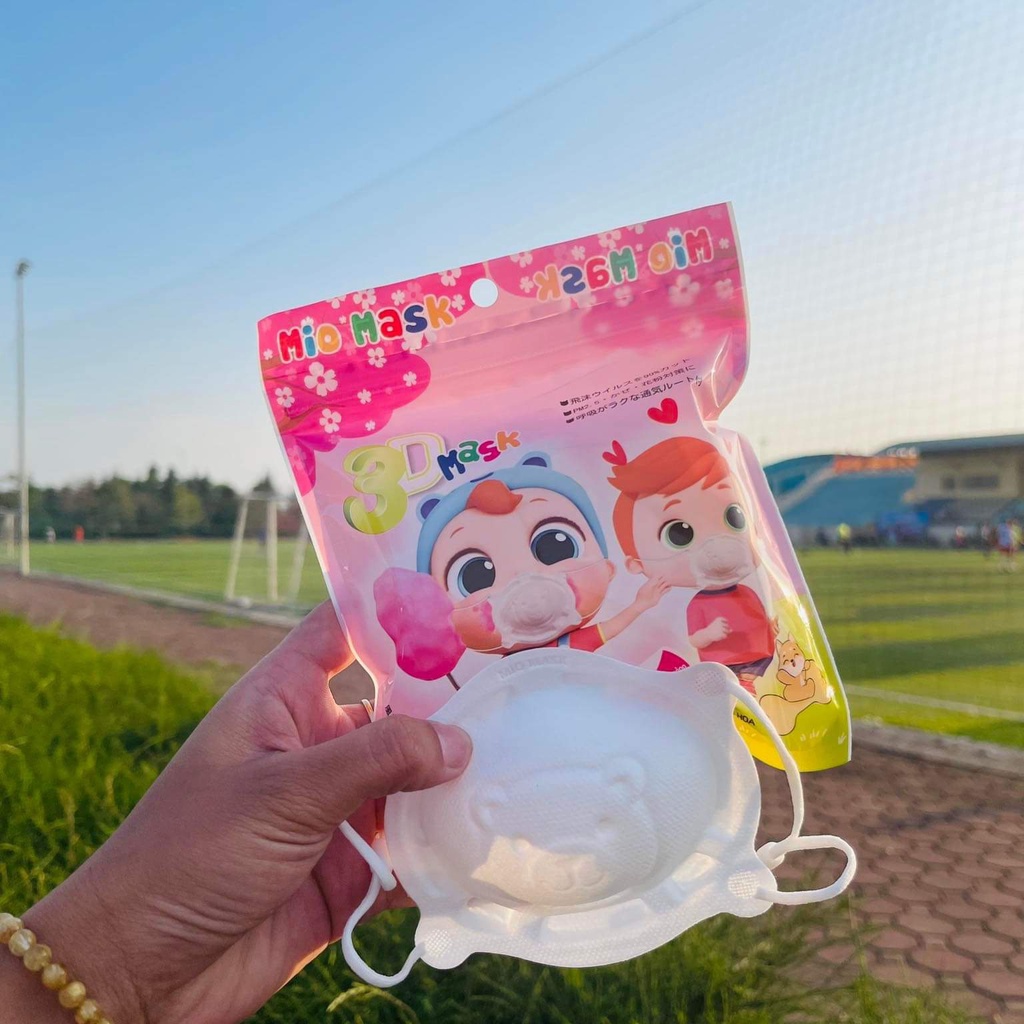 Sỉ Thùng 12 Sét Khẩu Trang Gấu Mio Mask Công Nghệ Nhật Túi 3 Cái Dành Cho Bé Sơ Sinh 1-3 tuổi