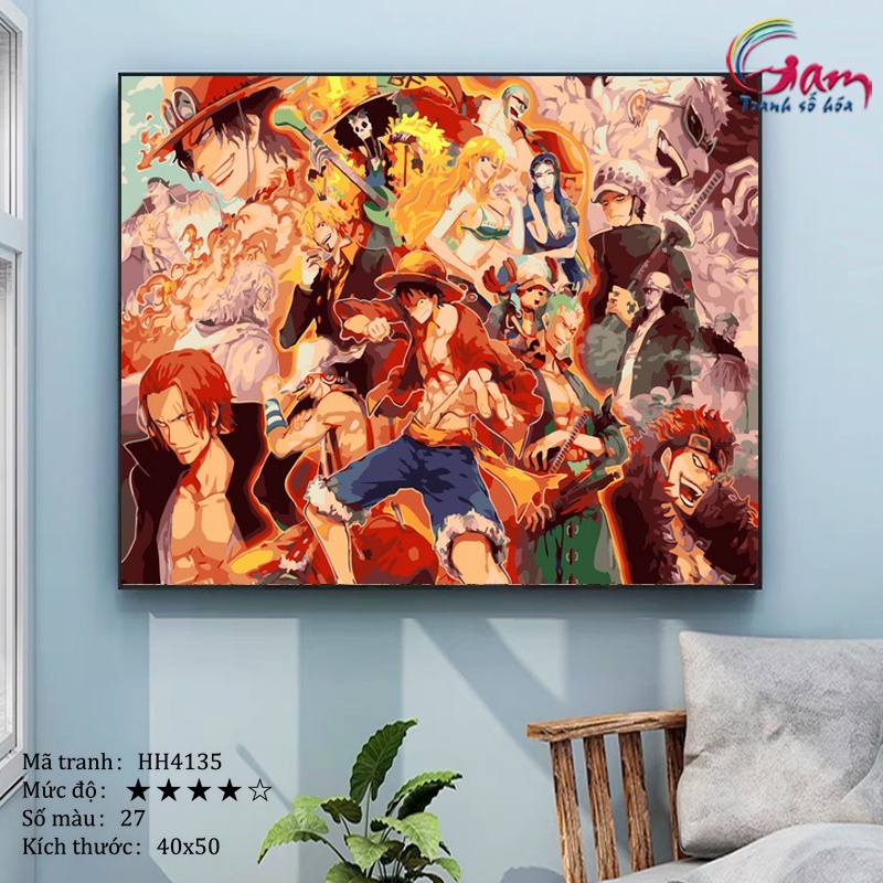 Tranh số hoá Gam Anime One Piece căng khung 40x50cm HH4135