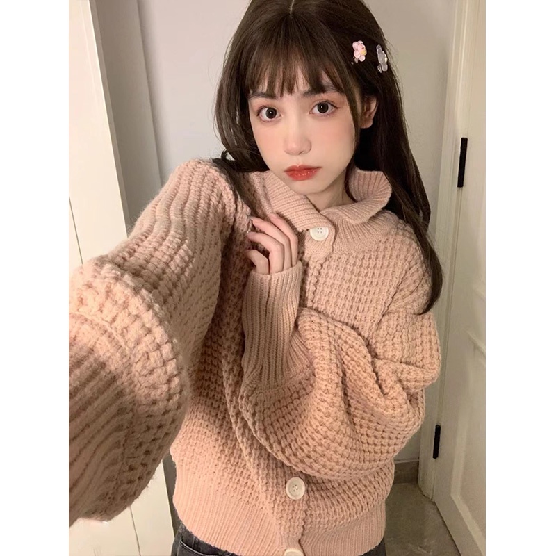 【ZHELIHANGFEI】Áo Khoác Cardigan Dệt Kim Tay Dài Thời Trang Cho Nữ