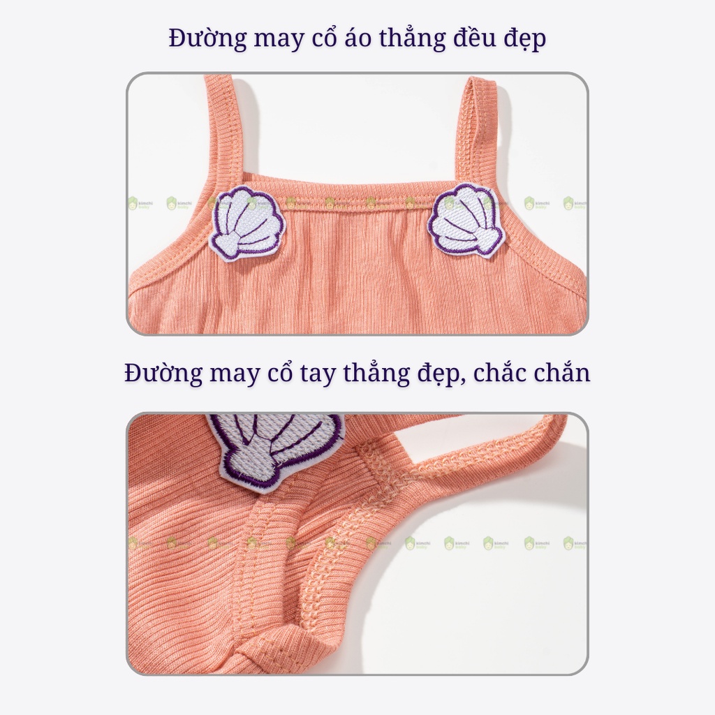 Bộ 2 Dây Bé Gái Vải Thun Tăm Hoa Quả Đính Ngực Cực Xinh, Áo 2 Dây Cho Bé Gái Mặc Hè MKM2232