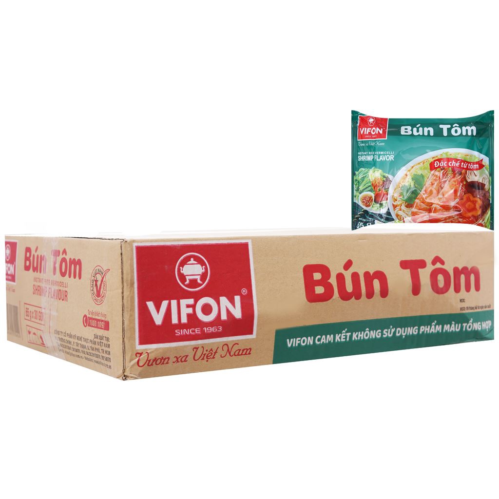 Thùng 30 gói Bún Vị Tôm/Bún Tôm Vifon 65g