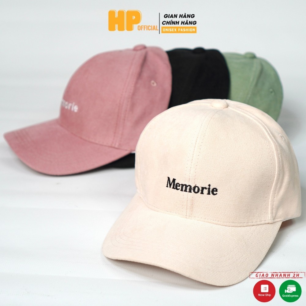 Mũ lưỡi trai, Nón kết thêu chữ Memorie phong cách Ulzzang form unisex nam nữ đều đẹp