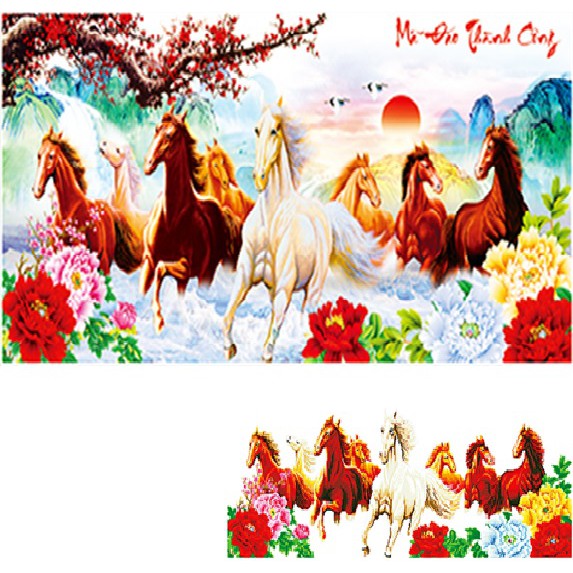 Tranh đính đá Mã đáo thành công | Kt 130*63cm | BigBuy360 - bigbuy360.vn