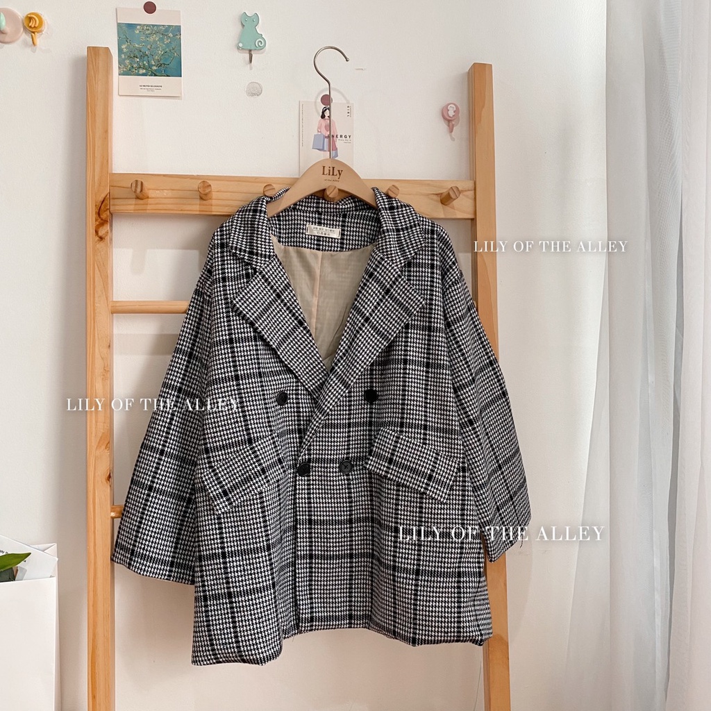 Blazer kẻ túi nắp