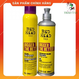 Bộ gội xả tigi bedhead volume bigger the berter dạng bọt tạo phồng 200ml/300ml - cặp