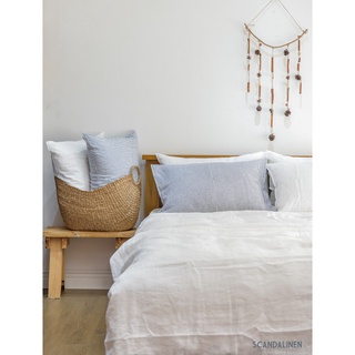 Vỏ gối linen pháp navy stripe nhuộm sợi p50
