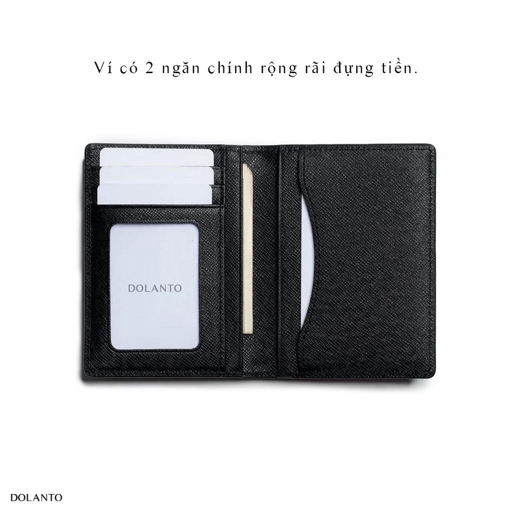 VÍ ĐỰNG THẺ MINI NAM NỮ Nhỏ Gọn Cardholder COSY Vân Saffiano Cao Cấp Nhập Khẩu Chống Thấm Nước Thương Hiệu DOLANTO