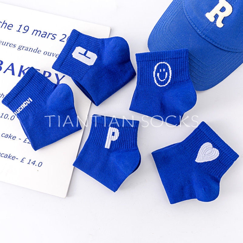 TIAN TIAN T164 Vớ nữ ngắn cổ Thể Thao cotton Cổ Thấp Màu Xanh Dương Thời Trang Xuân Hè Cho Nữ