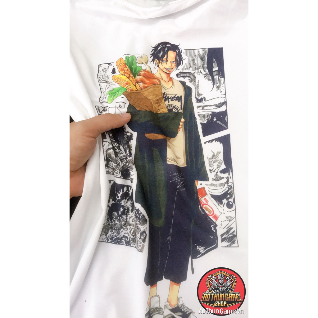 Áo one piece ace nam nữ Áo thun one piece ace trắng đen form rộng unisex cotton co giãn thoáng mát TGAG 03