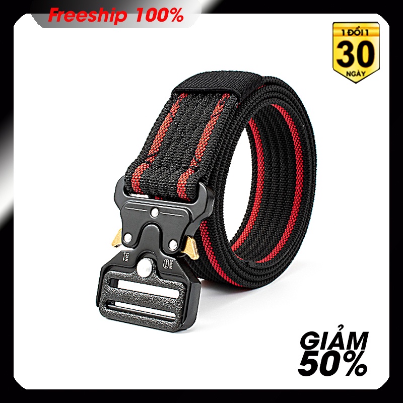 Thắt lưng nam chất liệu vải dù PE-Size 3.5 x 115cm dày 0.25 cm - Khóa kim hình lục giác - phong cách phượt