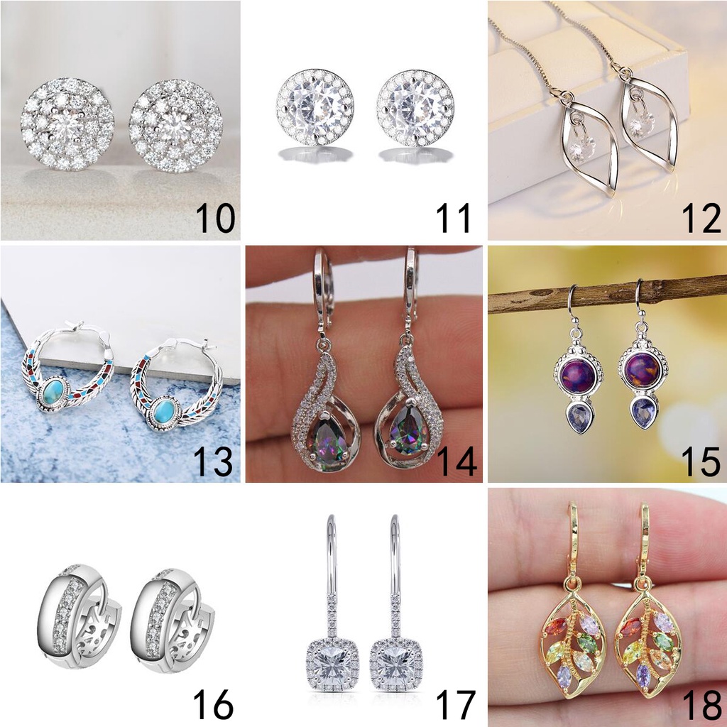 Bông tai mạ bạc 925 thời trang tinh tế phong cách Hàn Quốc ED014