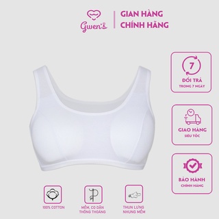Áo lá học sinh cotton cho bé gái mới lớn co giãn tốt kín đáo có đệm ngực 4LDC5014