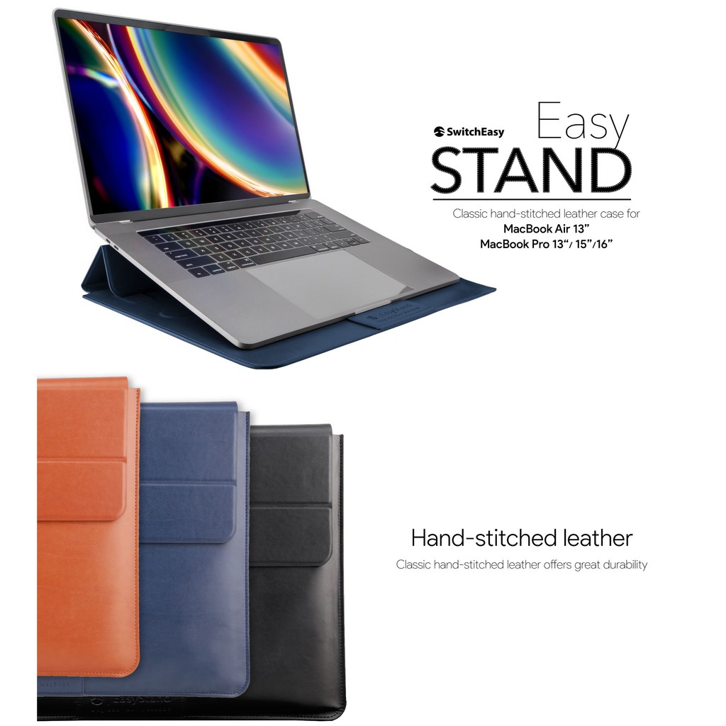 Bao da, Túi đựng da SWITCHEASY EasyStand dành cho Macbook Pro 15 / Macbook Pro 16/ Surface laptop 15- Hàng Chính Hãng