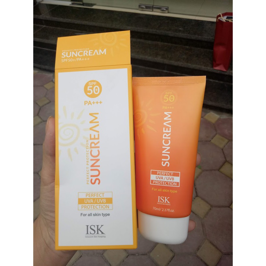 Kem chống nắng dưỡng ẩm và kiềm dầu ISK Perfect Protection Sun Cream SPF 50+/PA+++ 70ml - Hàn Quốc Chính Hãng