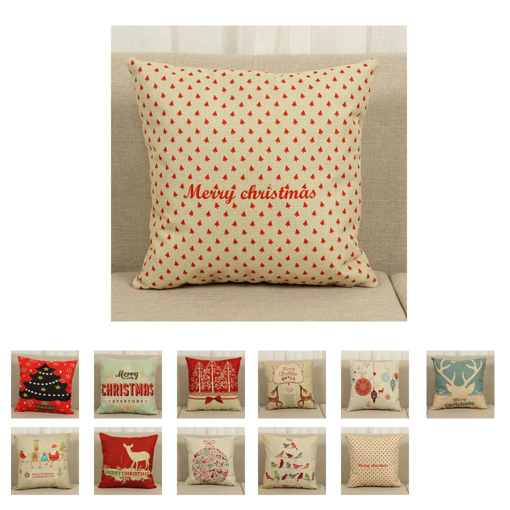 Cushion Case Christmas Series Cotton linen pillow cover Good ranchotion