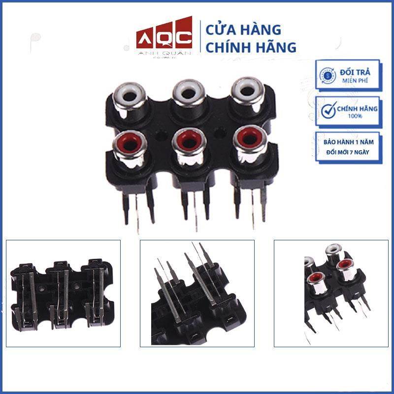 Đầu Nối 6 Lỗ RCA AV - Trạm AV 6 cổng AV RCA dùng cho âm ly cục đẩy vang số
