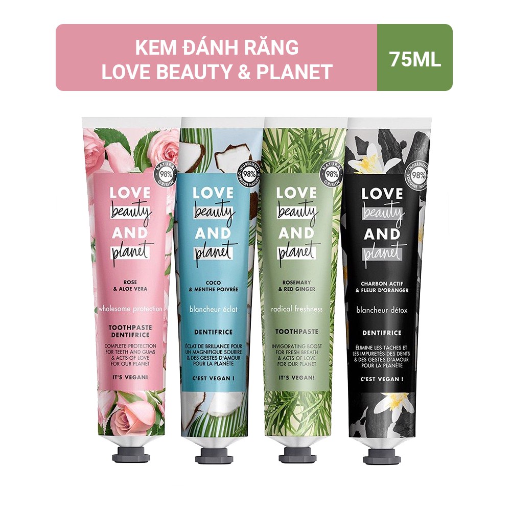 [HB GIFT] Kem đánh răng Thiên nhiên Love Beauty And Planet 75ml