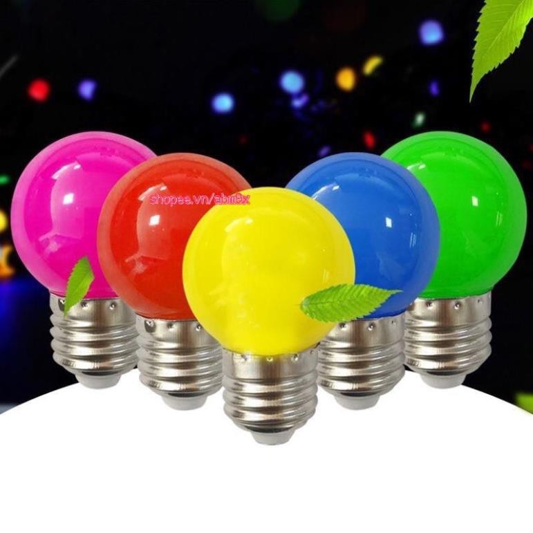 [BÓNG ĐẸP] BÓNG ĐÈN LED BÓNG CHANH nhiều màu 1W ☘️Tiết kiệm điện- độ bền cao☘️ Bóng Led trang trí đủ màu sắc ABM Solar