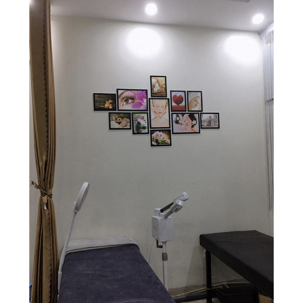 Tấm Cứng Dán Tường Bộ 11 Khung Ảnh Phun Xăm -nail -spa -nối Mi-thẩm Mỹ- Makeup , Miễn Phí In Ảnh