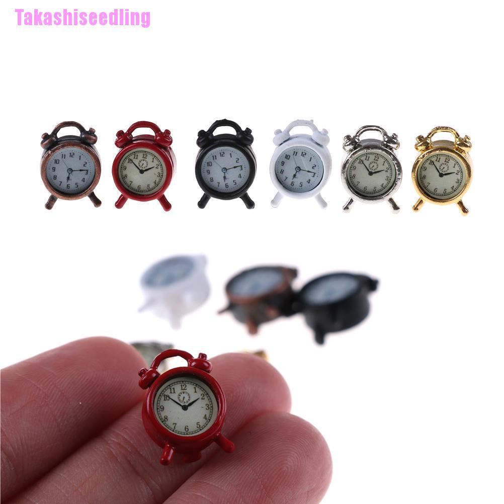 Đồng Hồ Báo Thức Bằng Kim Loại Tỉ Lệ 1 / 12 Trang Trí Nhà Búp