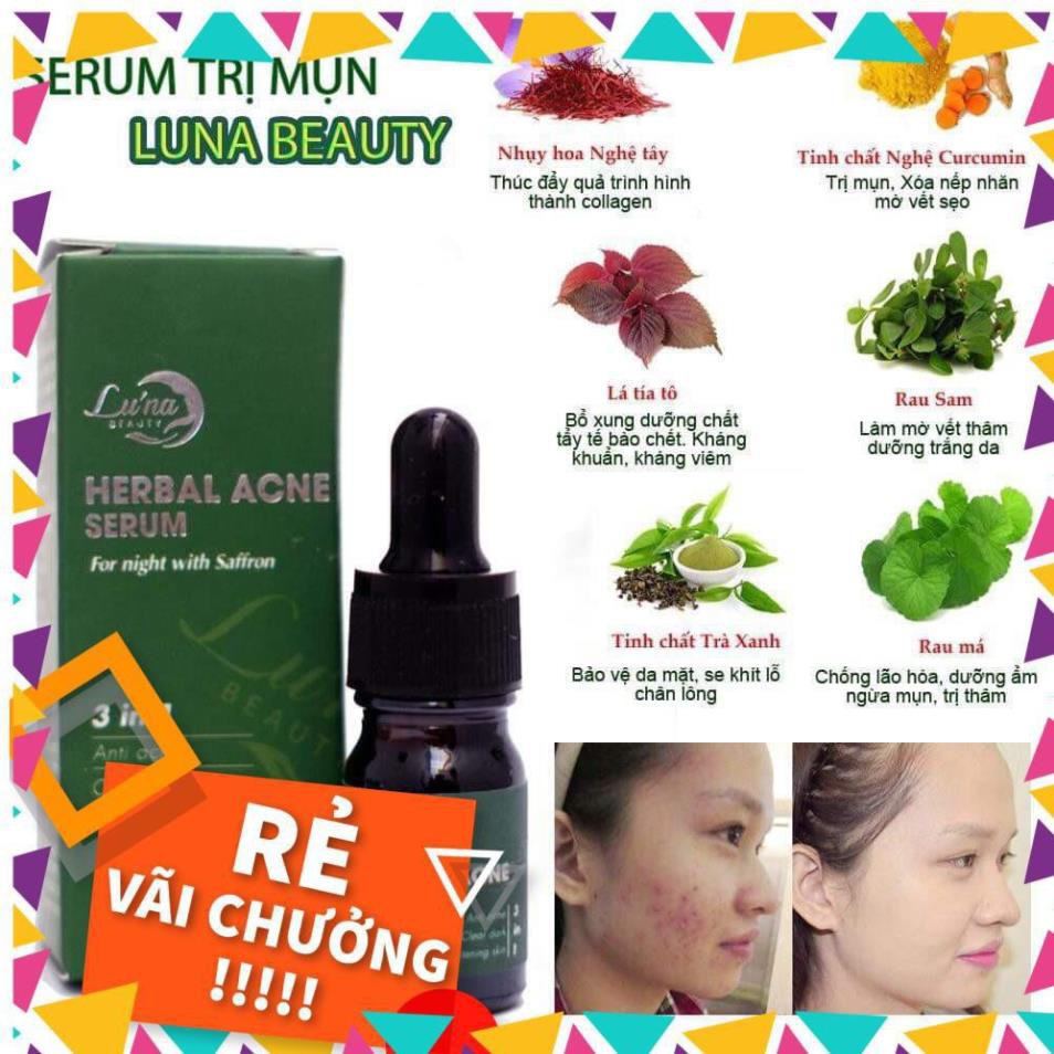 [RỂ NHẤT SÀN] COMBO 2 LỌ SERUM LUNA BEAUTY HERBAL ACNE [SIÊU ƯU ĐÃI]