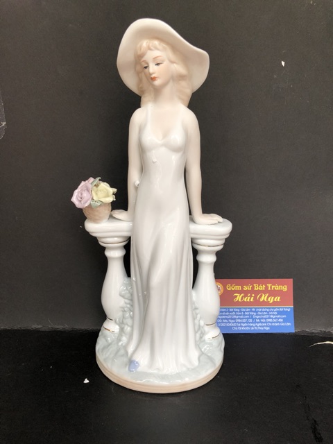[Sẵn hàng] Tượng trang trí cô gái Châu Âu gốm sứ cao cấp, búp bê sứ trang trí nhà cửa