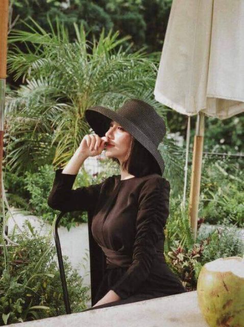 Mũ cói lồng đèn cói trơn siêu sang chảnh