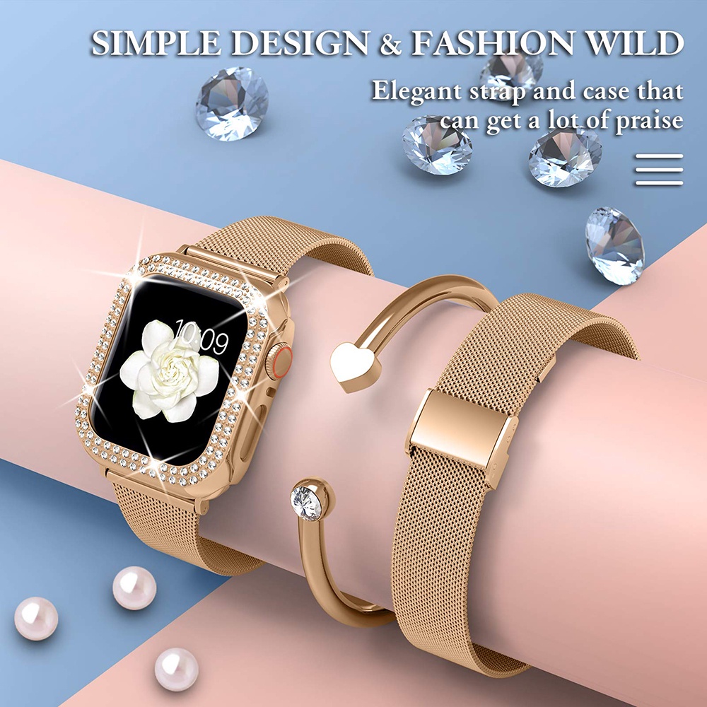 Dây Đeo Thay Thế Bằng Thép Không Gỉ 38mm 42mm Cho Apple Watch 7 45mm 44mm 40mm 41mm SE Series 6 5 4 Band