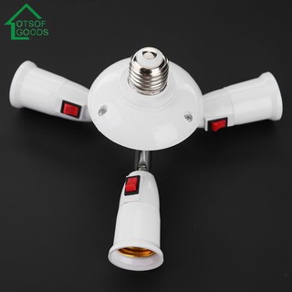 3/4 Heads E27 Splitter Lamp Base LED Light Holder Adapter Socket