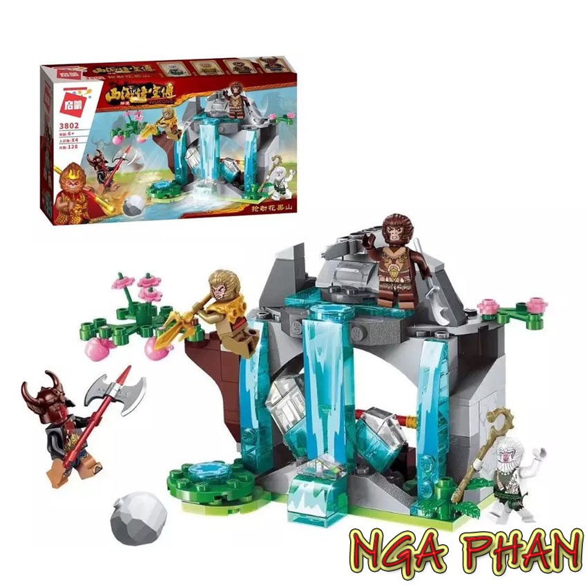 Tôn Ngộ Không Đại Chiến Tại Hoa Quả Sơn 128 Chi Tiết Lego Enlighten Qman Đồ Chơi Xếp Hình Lắp Ráp