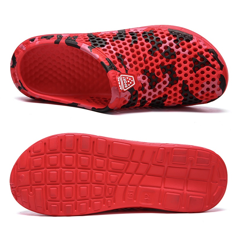 [ASZC] Dép đi biển Hở Lỗ Siêu Nhẹ Thoáng Khí Họa Tiết Rằn Ri Thời Trang Cho Nam