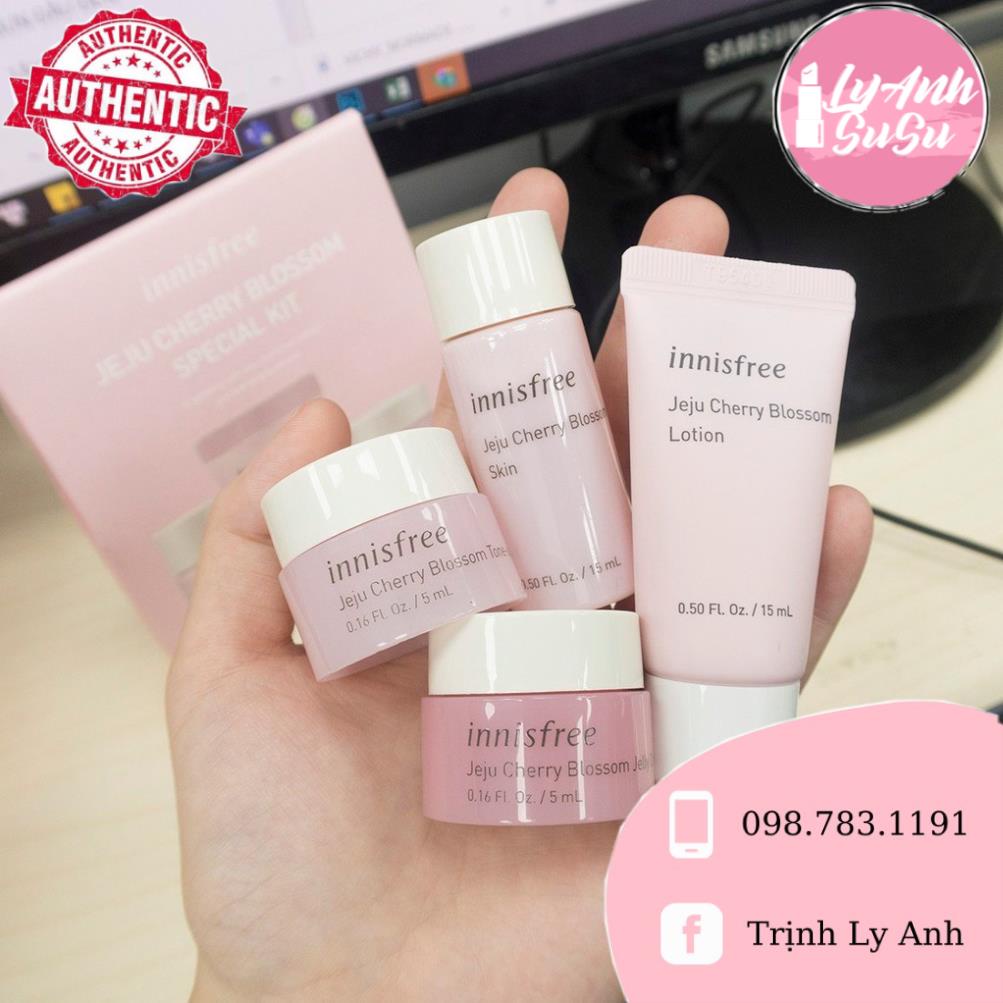 Bộ Dưỡng Sáng Da Từ Hoa Anh Đào Innisfree Jeju Cherry Blossom Kit 4sp