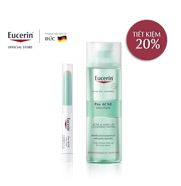 Bộ Sản Phẩm Che Khuyết Điểm Vết Thâm Mụn & Nước Tẩy Trang Làm Sạch Eucerin ProAcne