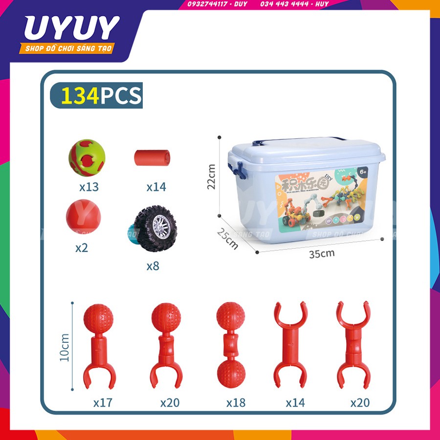 Bộ Lắp Ghép Khớp Xoay Sáng Tạo ⭐ Freeship extra ⭐ đẹp, chắc chắn giúp bé tăng khả năng tư duy, tưởng tượng và sáng tạo