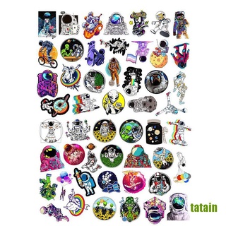 Bộ 50 miếng dán trang trí ván trượt / laptop / vali hình phi hành gia graffiti vui nhộn diy