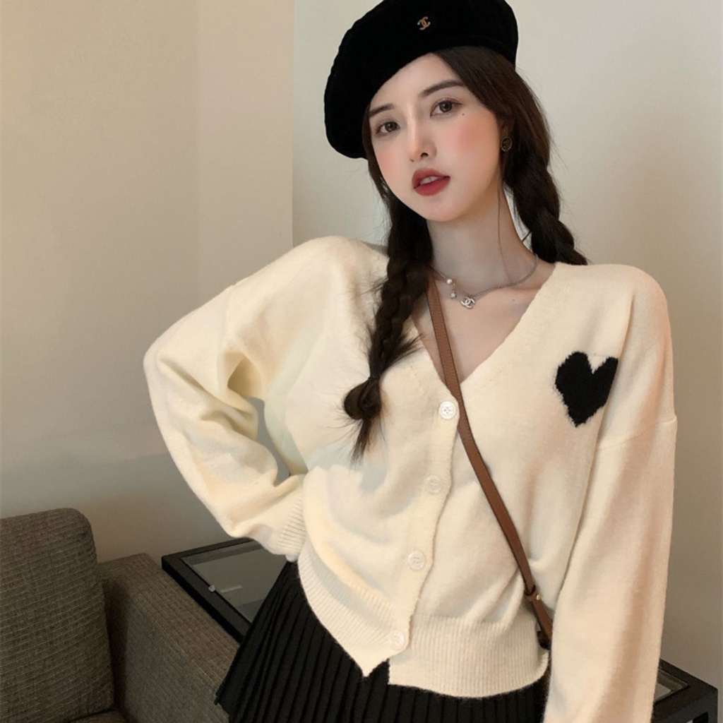 Áo Khoác cardigan Dệt Kim Tay Dài Cổ Chữ v JL-TX-553