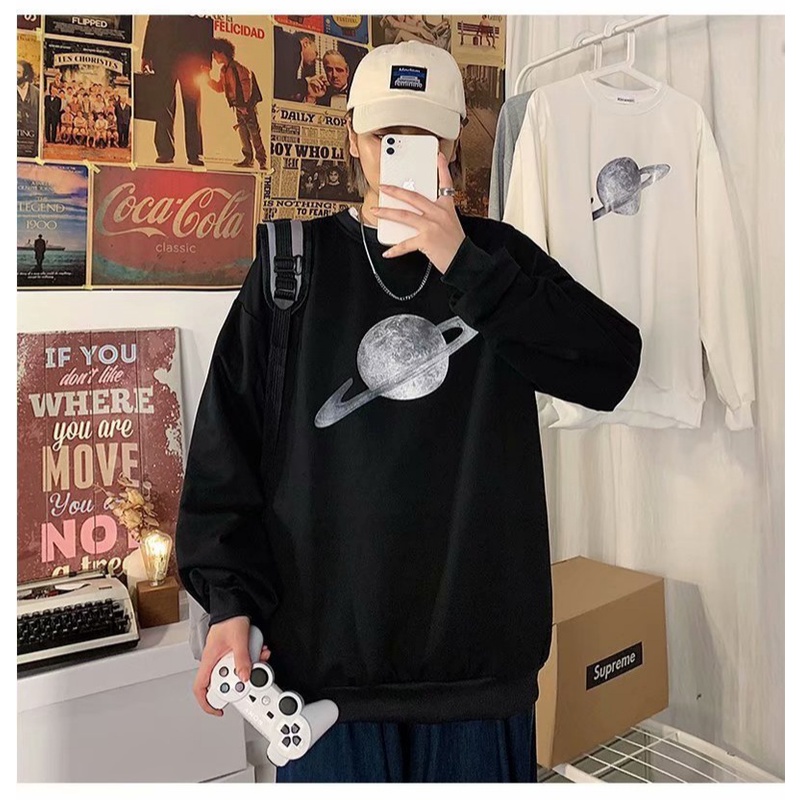 Áo Sweater Nam Nữ Saturn Nỉ Dài Tay Phong Cách Hàn Quốc Tay Dài Form Rộng | BigBuy360 - bigbuy360.vn