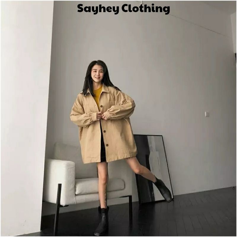 Áo khoác kaki nam nữ Ulzzang form rộng Unisex Basic Oversize Jacket