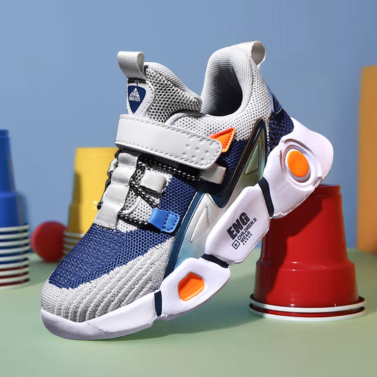 Giày sneakers thể thao hợp thời trang phối lưới thoáng khí cho bé trai