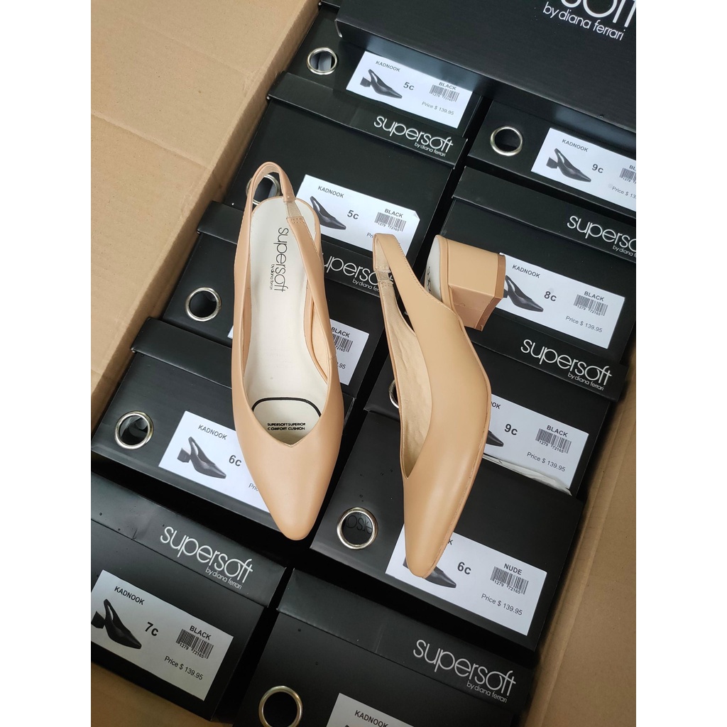 Giày SUPERSOFT mũi nhọn V, quai sau 3cm