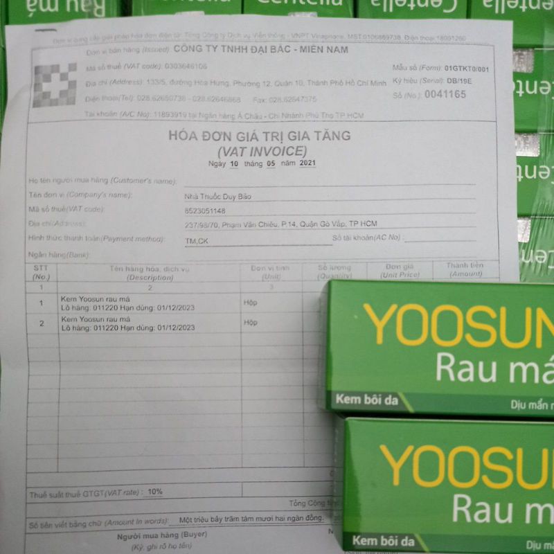 Yoosun rau má 25g dịu mẩn ngứa , ngừa mụn , mát da