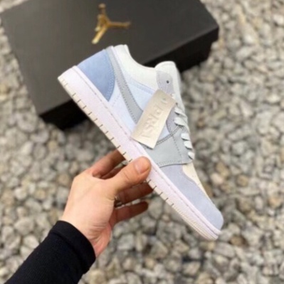 [FREE SHIP] Giày Sneaker Jordan 1 Paris Xám Xanh Cổ Thấp, GIày Thế Thao Da Nhăn Form Chuẩn Fullbox