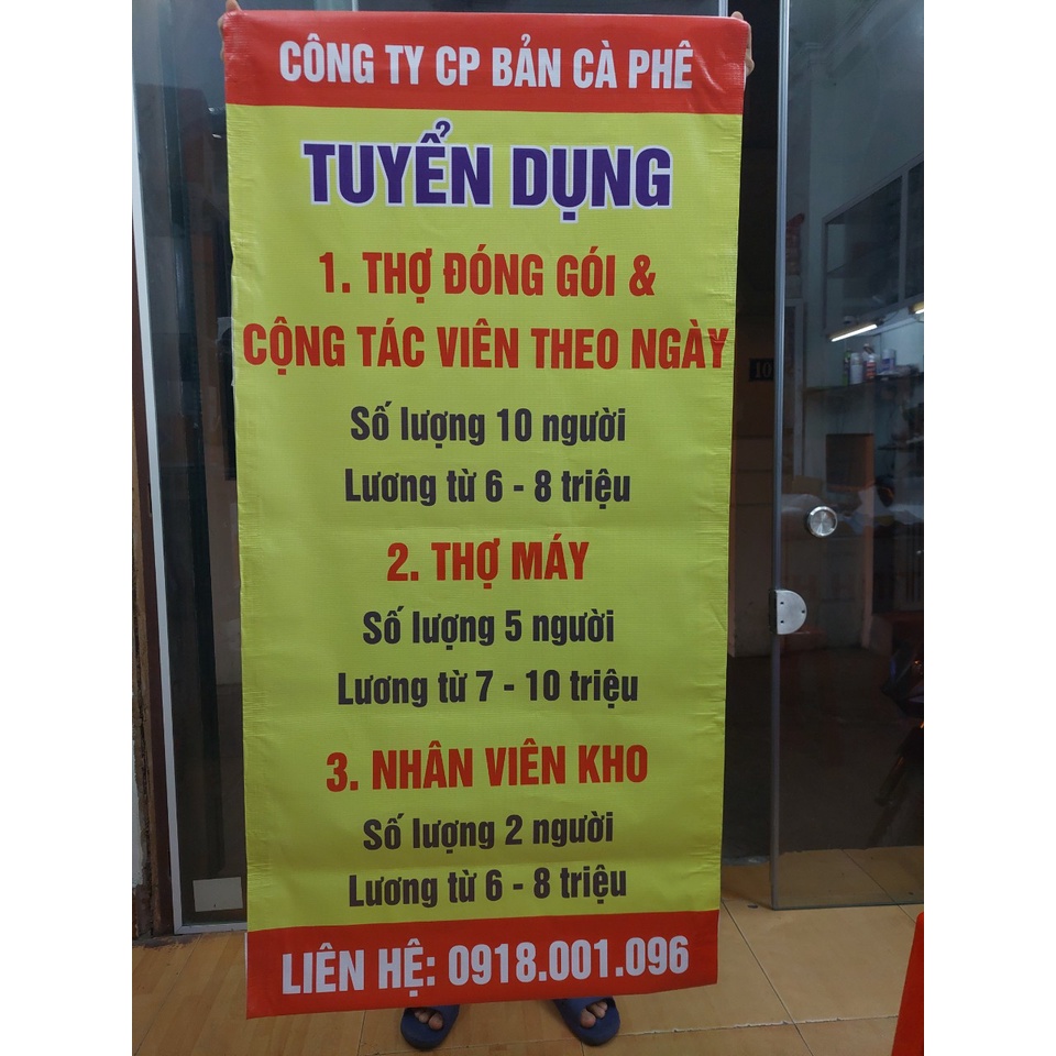 In băng rôn khai trương, tuyển dụng theo yêu cầu
