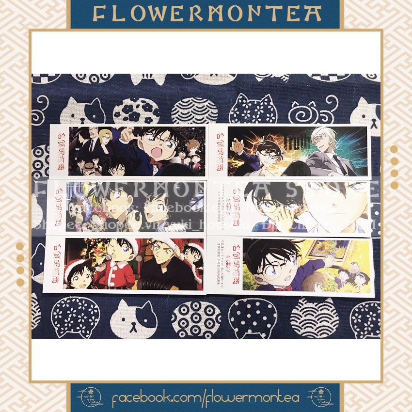 Set 6 Thẻ Đánh Dấu Sách | Bookmark Giấy - Detective Conan | Thám Tử Lừng Danh Conan