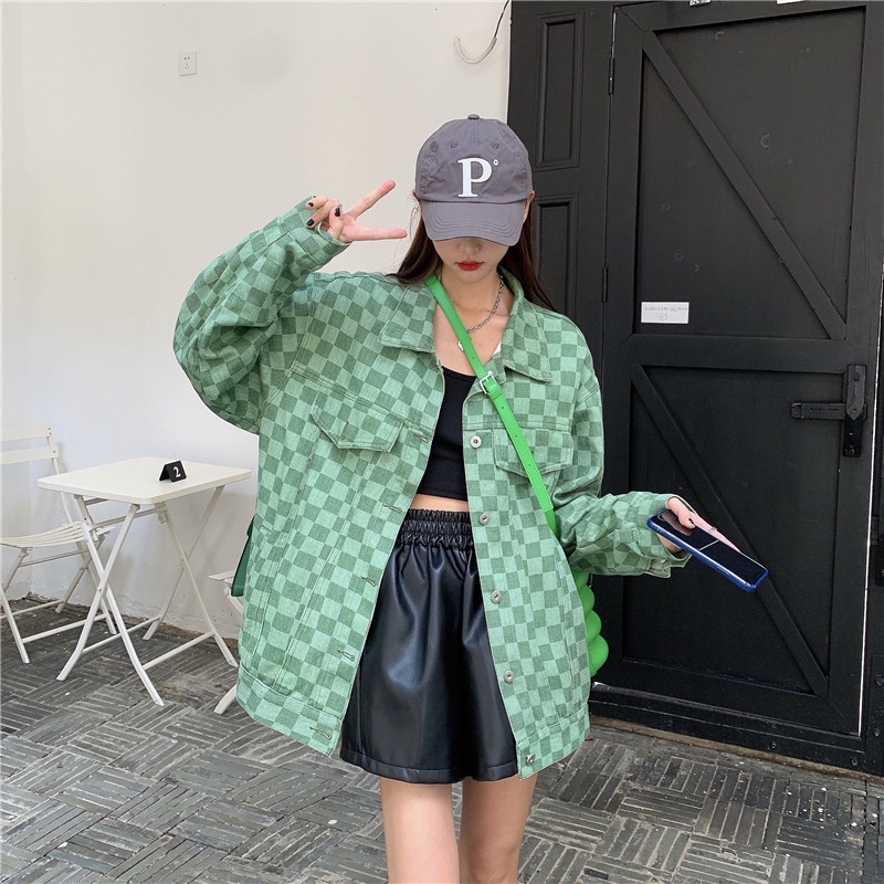 Áo sơ mi caro tay dài thời trang cho nữ